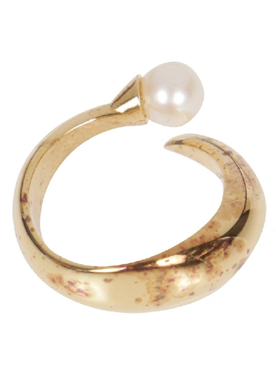 Shop Alan Crocetti Pearl Detail Ring In Oro