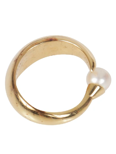 Shop Alan Crocetti Pearl Detail Ring In Oro