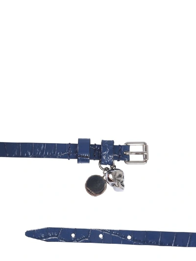 Shop Alexander Mcqueen Bracelet With Double Turn In Blu