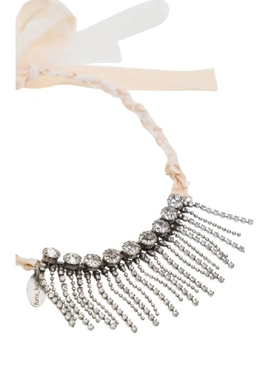 Shop Forte Forte Choker With Crystals And Fringing In Argento