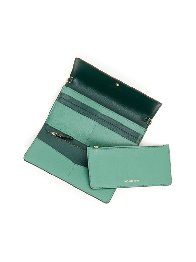 Shop Michael Michael Kors Wallet On Chain In Rcng Grn Mlt (green)
