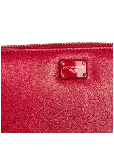 Shop Dolce & Gabbana Victoria Flamingo Wallet In Ciliegia / Rosso