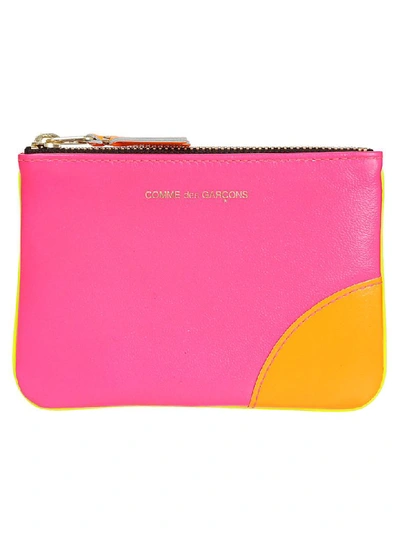 Shop Comme Des Garçons Super Fluo Wallet In Pink/yellow