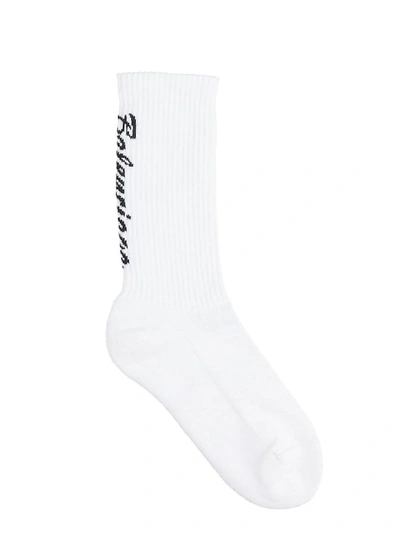 Shop Balenciaga Socks In White Cotton