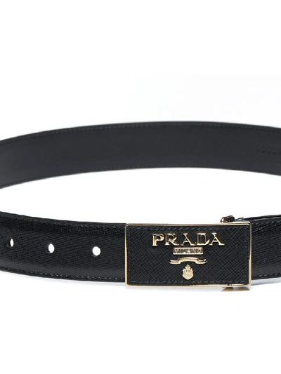Shop Prada Logo Belt In Nero