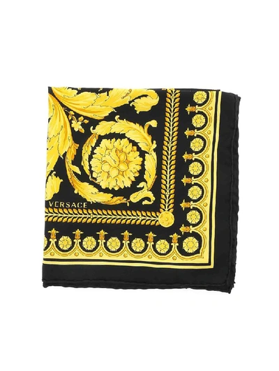 Shop Versace Scarf In Nero - Oro