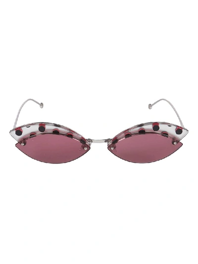 Shop Fendi Layered Sunglasses In Silver/multicolor