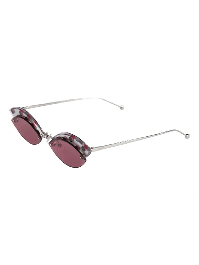 Shop Fendi Layered Sunglasses In Silver/multicolor