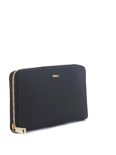 Shop Furla Babylon Black Saffiano Leather Wallet In Nero