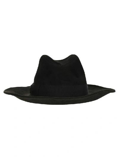 Shop Borsalino Leather Hat In Black