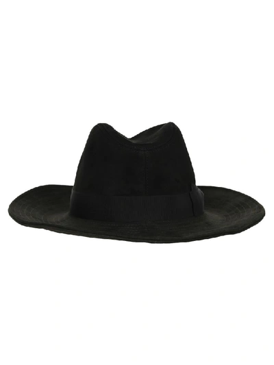 Shop Borsalino Leather Hat In Black