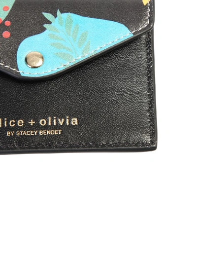 Shop Alice And Olivia Printed Card Holder In Black