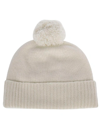 Shop Agnona Cable Knit Hat In White