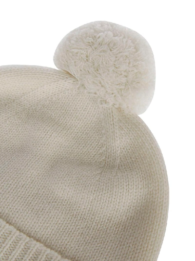 Shop Agnona Cable Knit Hat In White