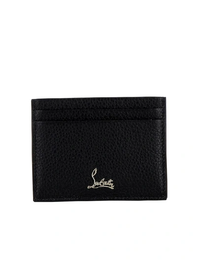 Shop Christian Louboutin Black/gold Leather Wallet