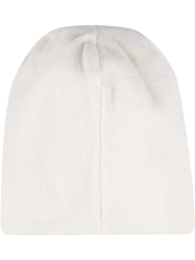 Shop Chiara Ferragni Flirting Knitted Beanie In Panna