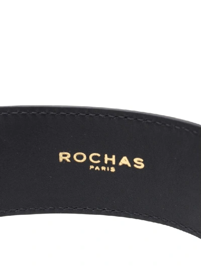 Shop Rochas Leather Belt In Black