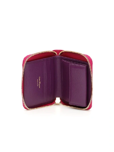 Shop Ferragamo Zip-around City Wallet In Cerise (fuchsia)