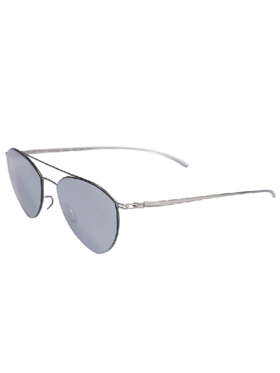 Shop Mykita + Maison Margiela Aviator Sunglasses In Silver