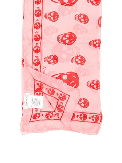 Shop Alexander Mcqueen Silk Skull Scarf In Roseate Red (pink)