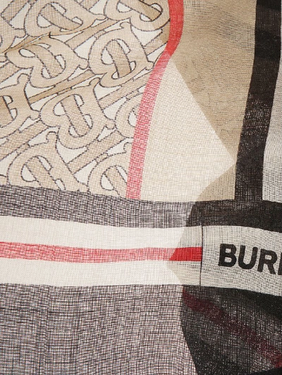 Shop Burberry Frayed Scarf In Archive Beige