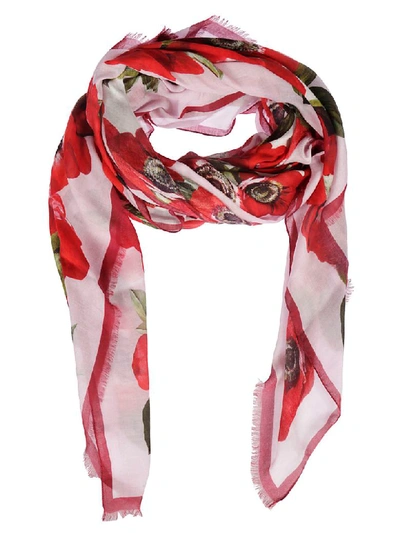 Shop Dolce & Gabbana Floral Scarf In Multicolor