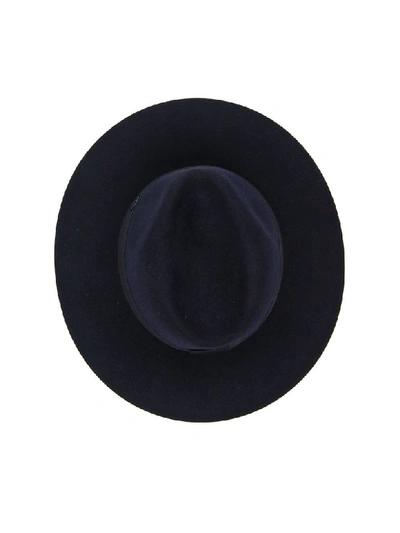 Shop Maison Michel Henrietta Hat In Navy (blue)