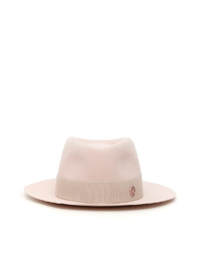 Shop Maison Michel Andre Hat In Baby Pink (pink)