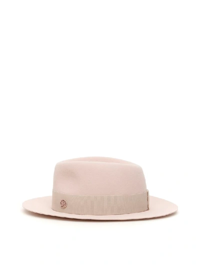 Shop Maison Michel Andre Hat In Baby Pink (pink)