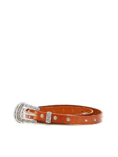 Shop Alanui Studded Belt In Brown (brown)