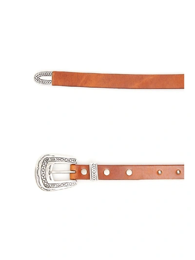 Shop Alanui Studded Belt In Brown (brown)