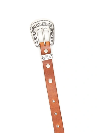 Shop Alanui Studded Belt In Brown (brown)