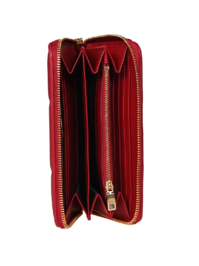 Shop Dolce & Gabbana Devotion Wallet In Matelasse Nappa In Red