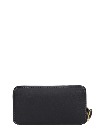 Shop Chloé Long Mercie Wallet In Black Leather