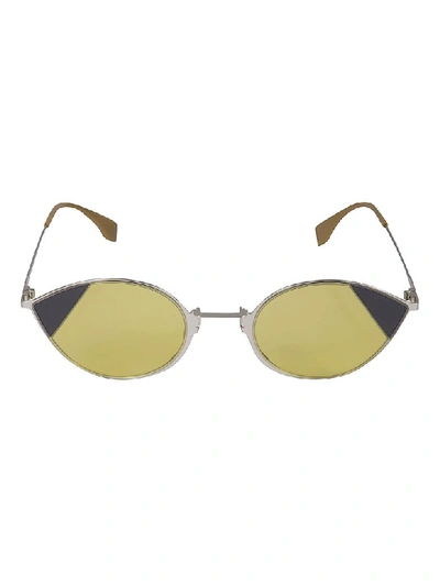 Shop Fendi Cat Eye Sunglasses In Silver/yellow