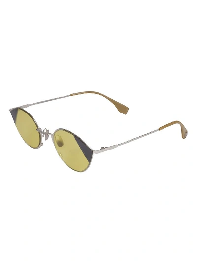 Shop Fendi Cat Eye Sunglasses In Silver/yellow