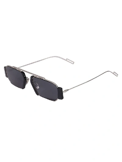 Shop Dior Chroma2 Sunglasses In Silver/black