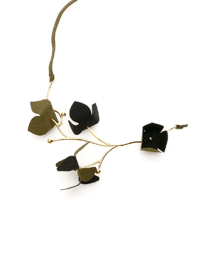 Shop Marni Flora Necklace In Black (green)