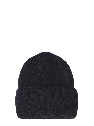 Shop Versace Knitted Hat In Nero