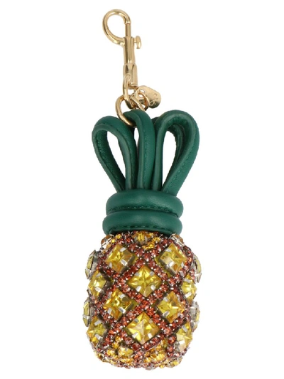 Shop Anya Hindmarch Pineapple Keyring In Giallo