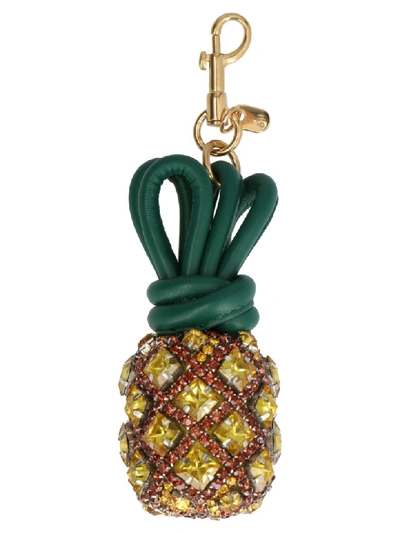 Shop Anya Hindmarch Pineapple Keyring In Giallo