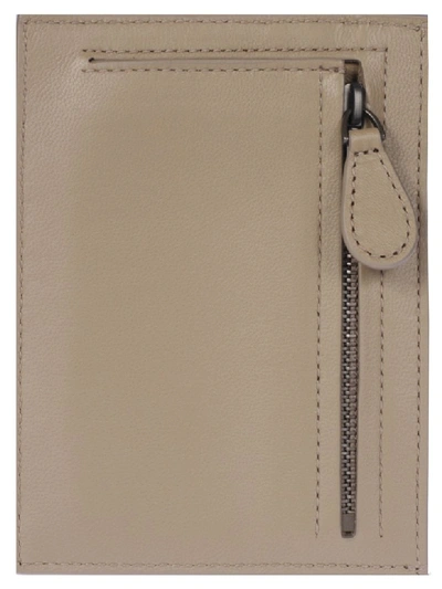 Shop Bottega Veneta Woven Card Holder In Limestone