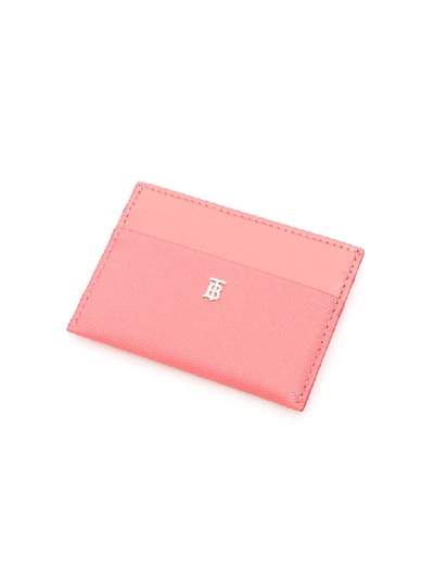 Shop Burberry Sandon Tb Cardholder In Candy Floss (pink)
