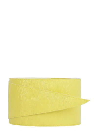 Shop Pinko Sottocasa Faux Patent Sash In Yellow