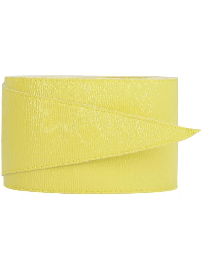 Shop Pinko Sottocasa Faux Patent Sash In Yellow