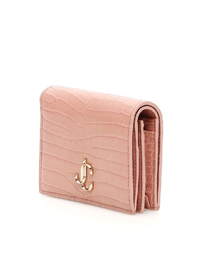 Shop Jimmy Choo Monogram Wallet In Blush (pink)