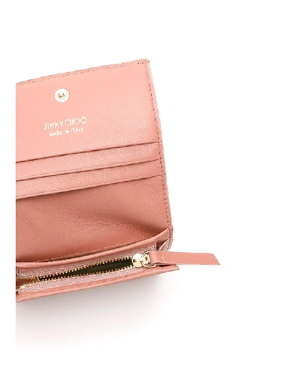 Shop Jimmy Choo Monogram Wallet In Blush (pink)