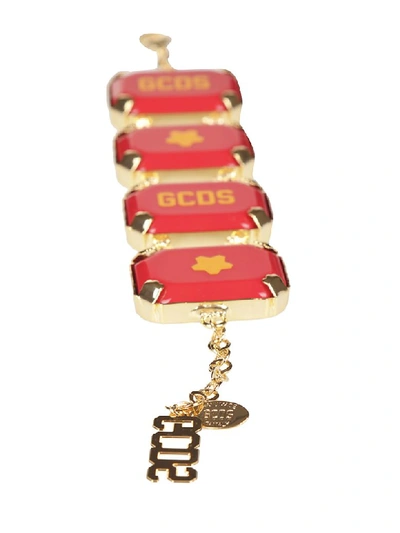 Shop Gcds Logo Detail Bracelet In Red