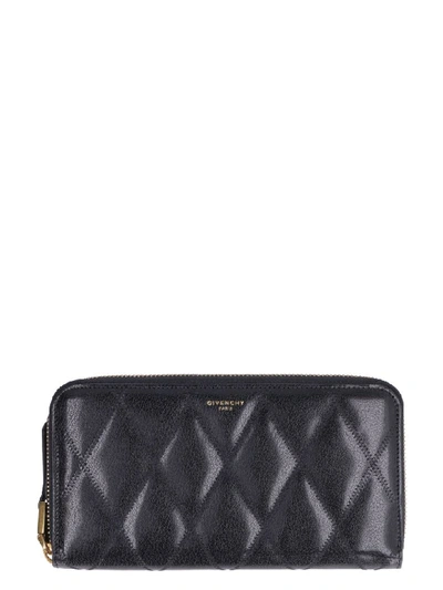 Shop Givenchy Gv3 Leather Zip Around Wallet In Black