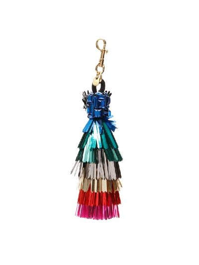 Shop Anya Hindmarch Maxi Eyes Tassel Charm In Rainbow (red)